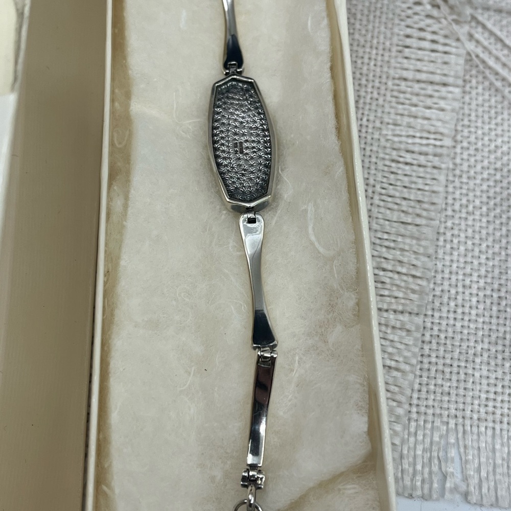 Vintage NF Sterling Silver Mother of Pearl Bracelet – 7", 17.7g, Thailand, 1990s - Picture 14 of 17